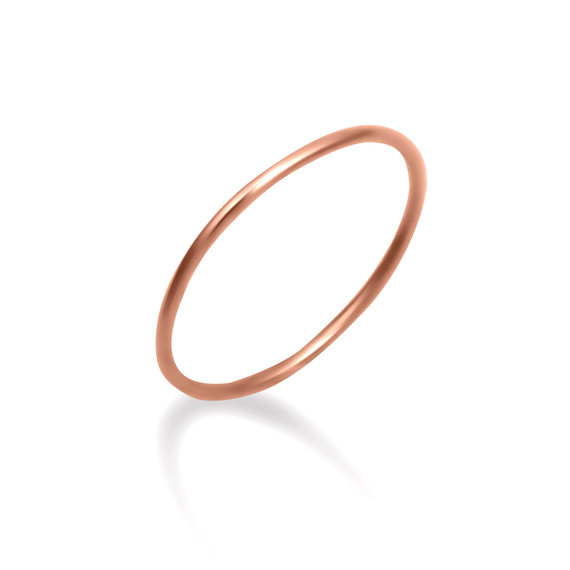Rose Gold Spacer Stacking Wire Band Ring