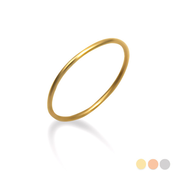 Gold Spacer Stacking Wire Band Ring