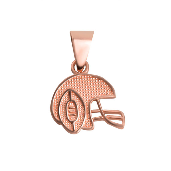 Rose Gold Football Helmet Sports Pendant