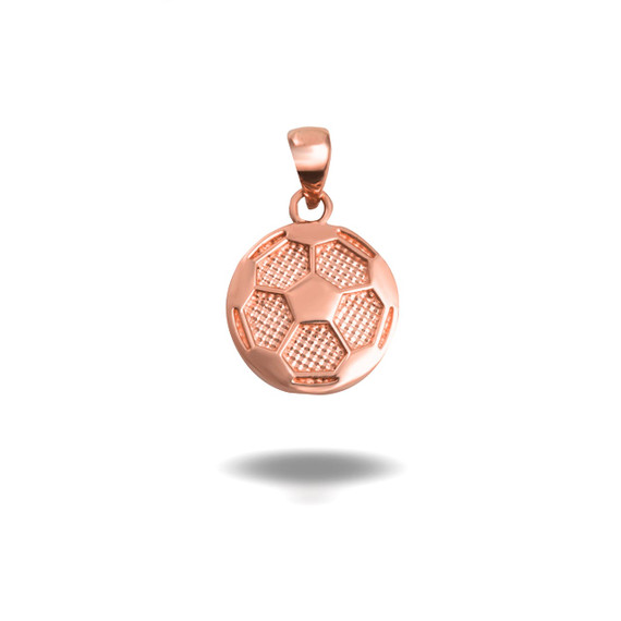 Rose Gold Soccer Ball Sports Pendant