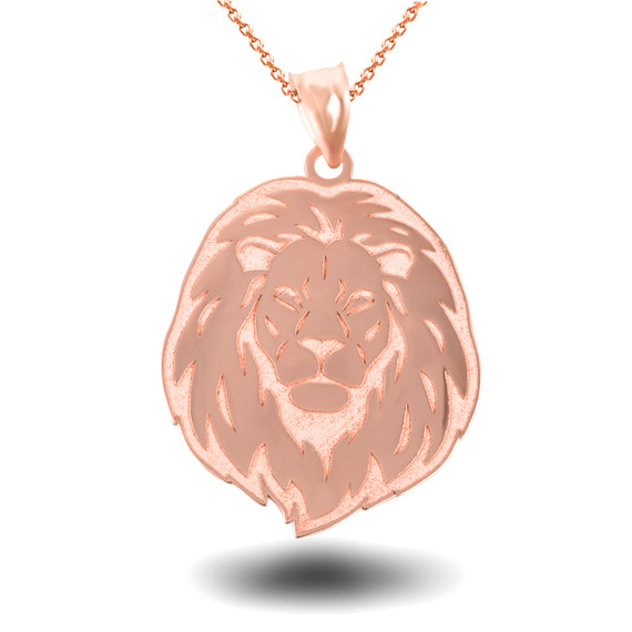 Rose Gold Lion King of the Jungle Pendant Necklace