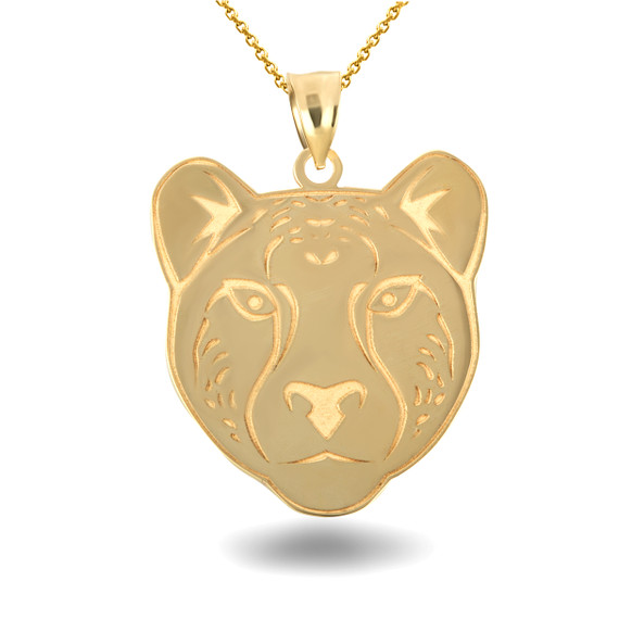 Gold Leopard Symbol of Courage Pendant Necklace