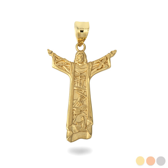 Gold Jesus Christ the Redeemer Rio de Janeiro Brazil Pendant