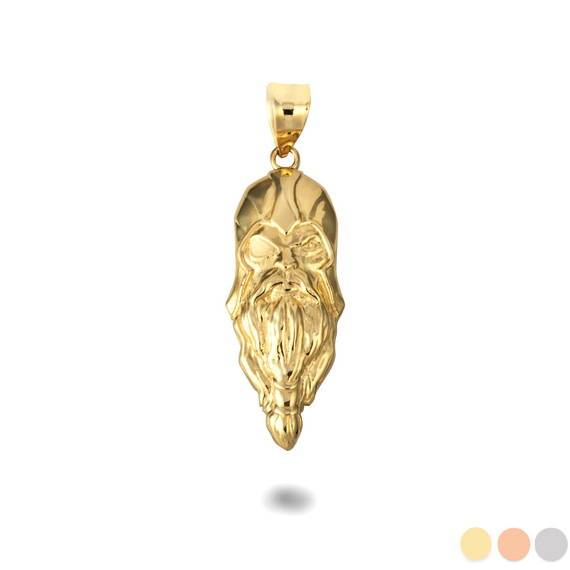 Gold Viking Odin Head Norse Pendant
