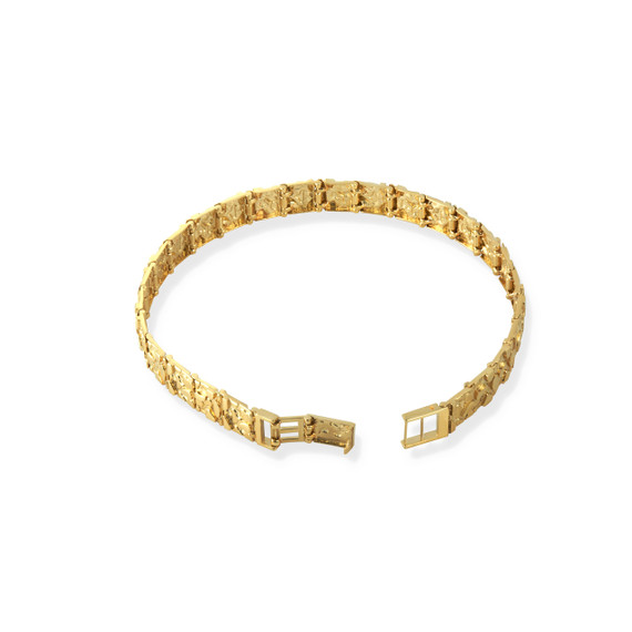 Gold Small Textured Nugget Bracelet