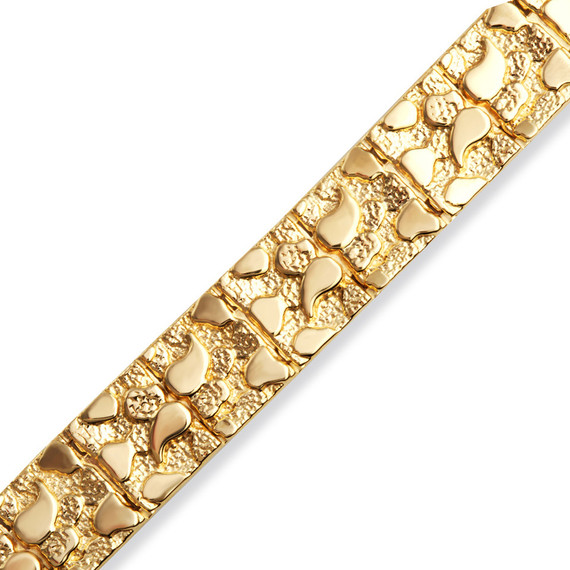 Gold Large Textured Nugget Bracelet (Available in Yellow/Rose/White Gold)