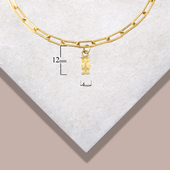 Gold Lucky Charm Symbols Paperclip Chain Link Bracelet (Available in Yellow/Rose/White Gold)