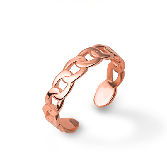 Rose Gold Cuban Chain Link Toe Ring