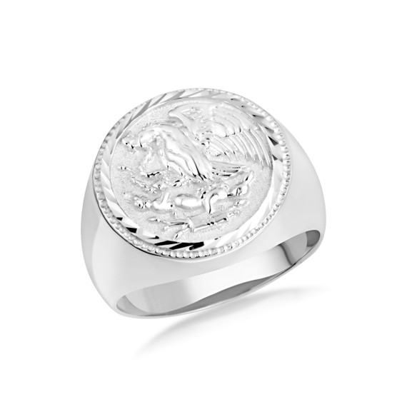 Silver Men's Signet Ring - Mexican Eagle Ring | Factory Direct Jewelry