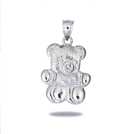 .925 Sterling Silver Teddy Bear Pendant