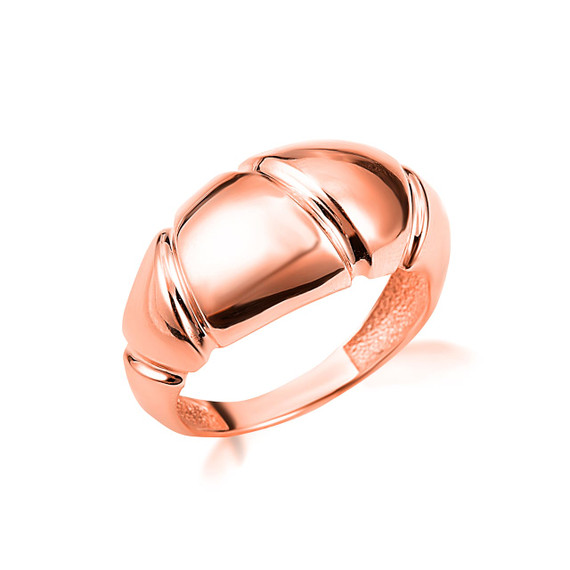 Rose Gold Dome Cocktail Party Statement Ring