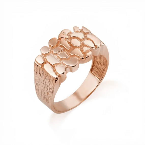 Gold Men's Nugget Ring (Available in Yellow/Rose/White Gold)