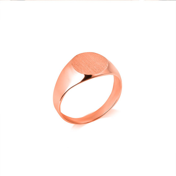 Rose Gold Round Signet Pinky Ring (9.5 mm)