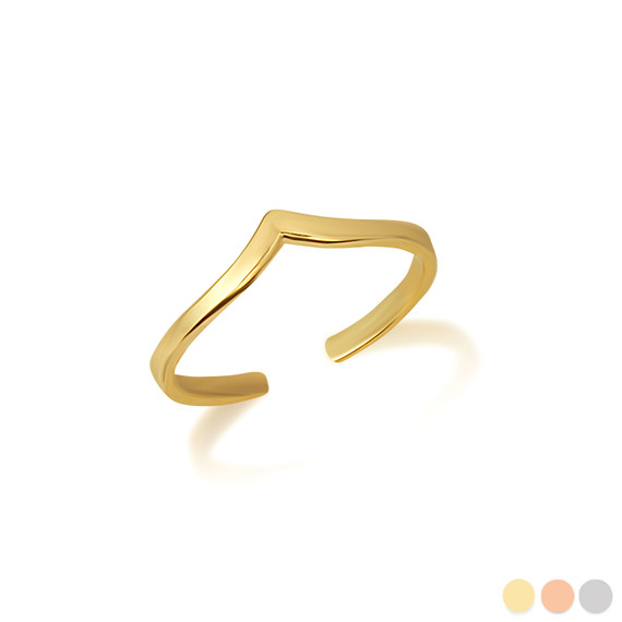 Gold Chevron Wishbone Toe Ring