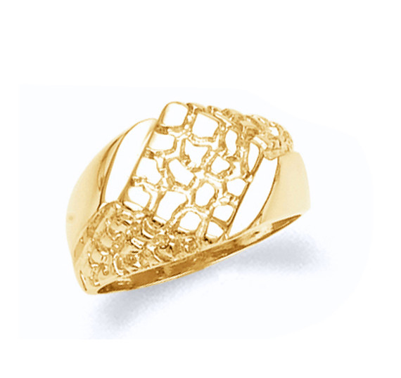 Nugget gold Mens Ring