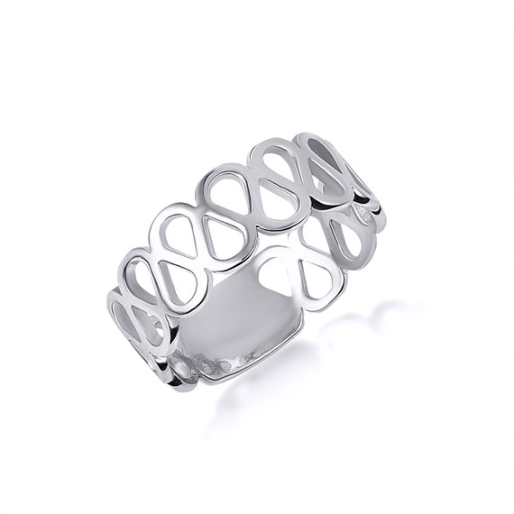 White Gold Infinity Teardrop Ring