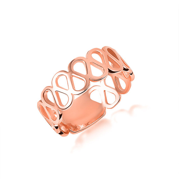 Rose Gold Infinity Teardrop Ring