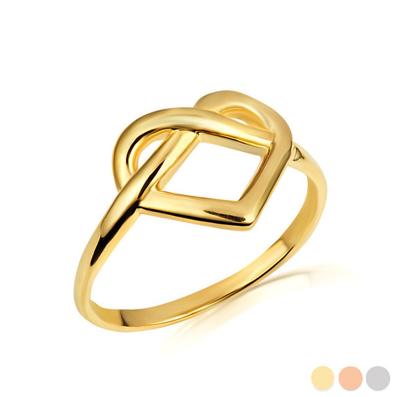Gold Infinity Heart Eternal Love Band Ring