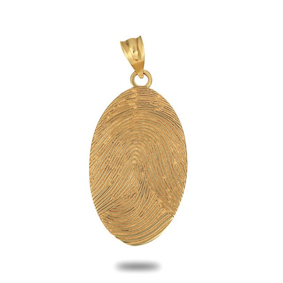 Gold Personalized Fingerprint Pendant Necklace (Available in Yellow/Rose/White)