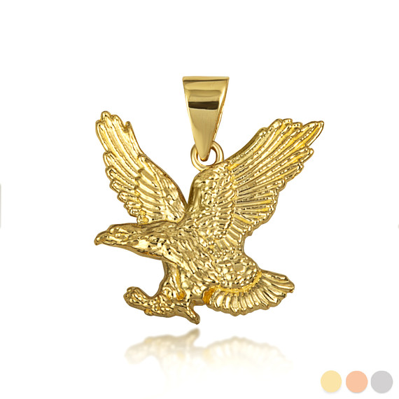 Gold Soaring Bald Eagle Freedom Pendant