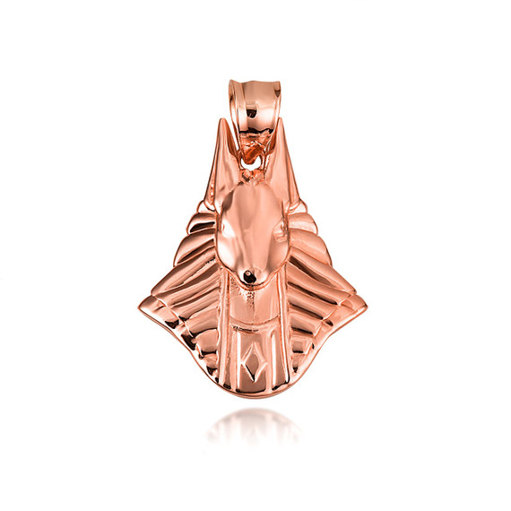 Rose Gold Egyptian Anubis God Of The Dead Guard Dog Head Pendant