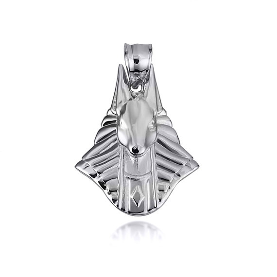 .925 Sterling Silver Egyptian Anubis God Of The Dead Guard Dog Head Pendant