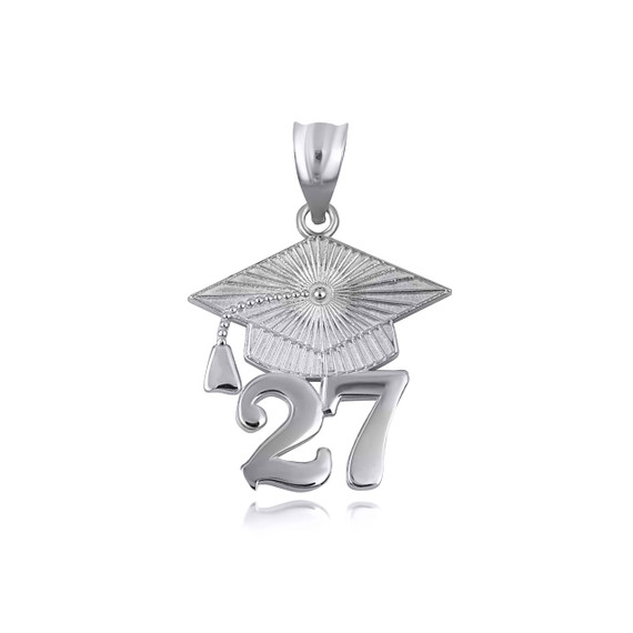 .925 Sterling Silver Class of 2027 Graduation Cap Pendant .925 Sterling Silver Class of 2027 Graduation Cap Pendant