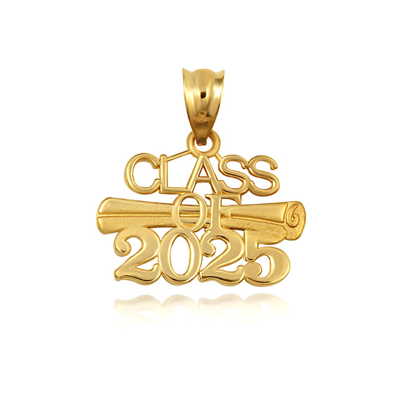 Gold Class Of 2025 Graduation Diploma Pendant