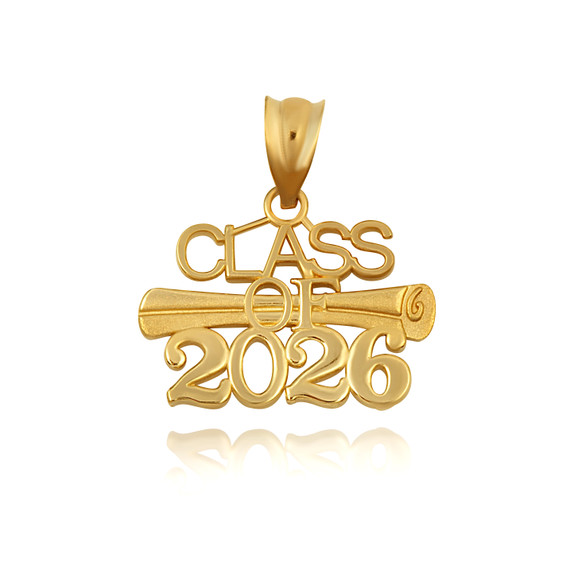 Gold Class Of 2026 Graduation Diploma Pendant
