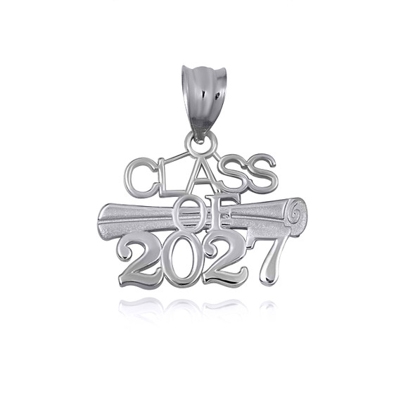 .925 Sterling Silver Class Of 2027 Graduation Diploma Pendant