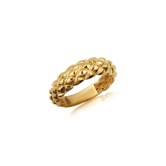 Yellow Gold Dragon Scales Band Ring