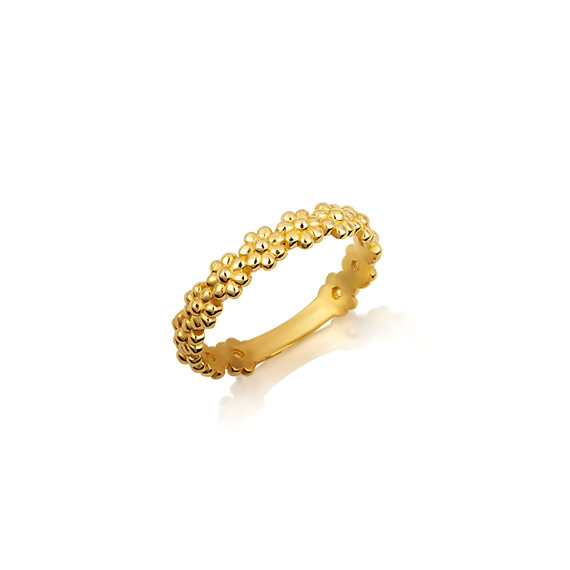 Gold Diasy Flower Band Ring