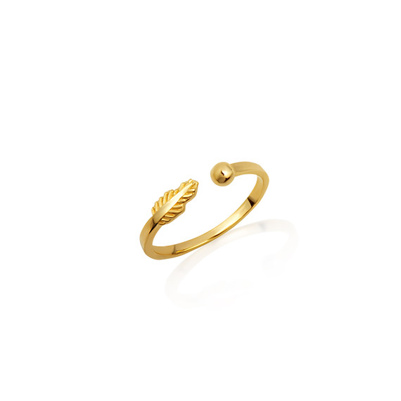 Gold Feather Toe Ring