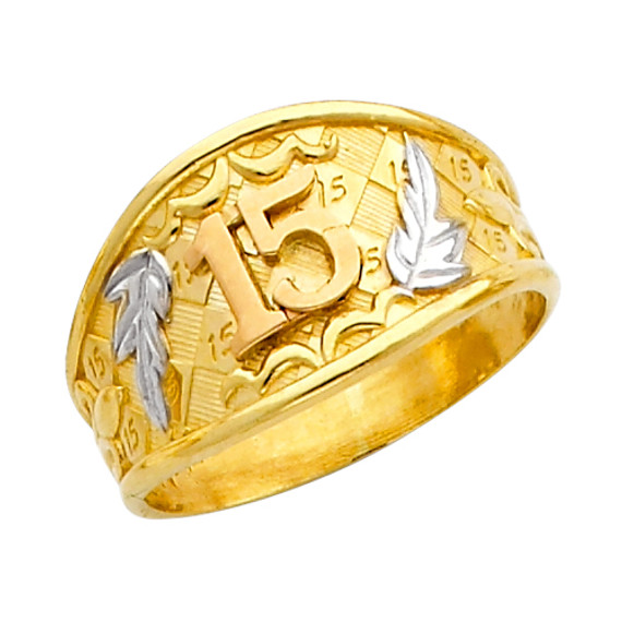 Large "15 AÃ±os"  Tri-Color Yellow Ring