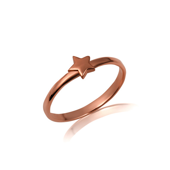 Rose Gold Celestial Star Ring