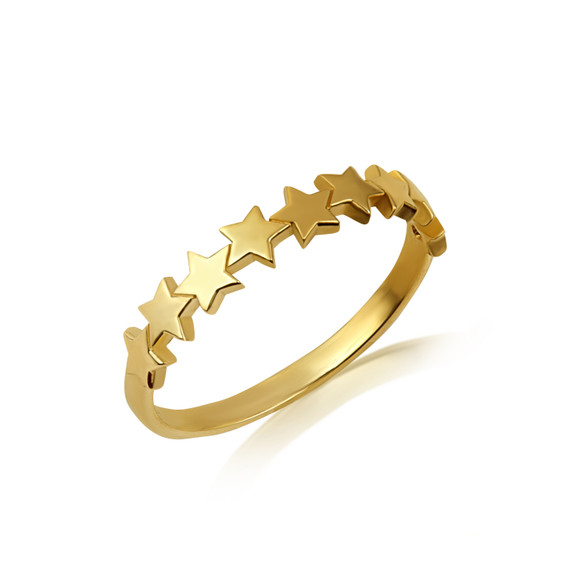 Gold Celestial Star Cluster Band Ring