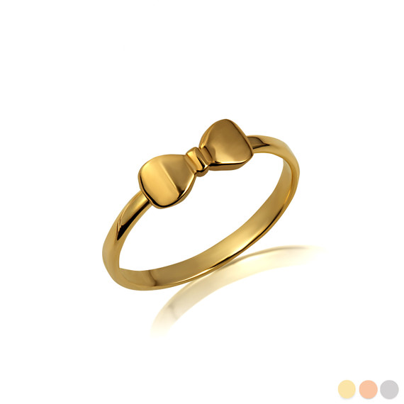 Gold Bow Tie Band Ring