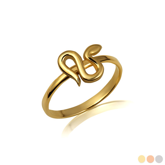 Gold Serpent Snake Ring