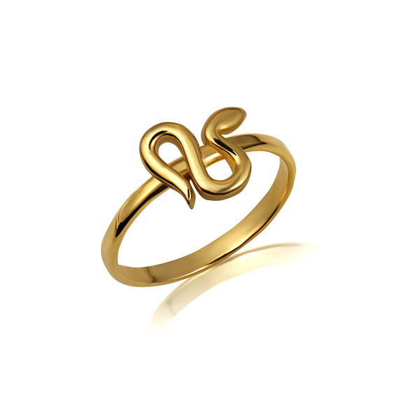 Gold Serpent Snake Ring