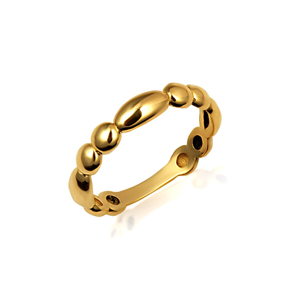Gold Bead 3.8mm Band Ring