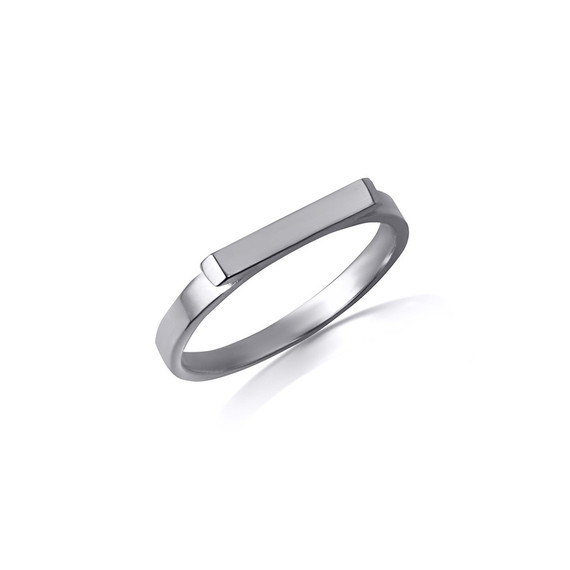 .925 Sterling Silver Classic Bar Ring