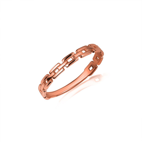 Rose Gold Chain Link Protection Band Ring