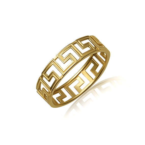 Gold Greek Key Eternity Band Ring