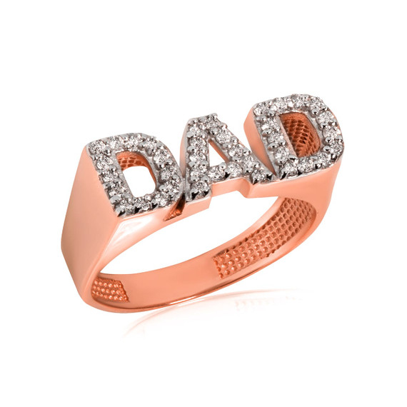 Rose Gold CZ Dad Father's Ring