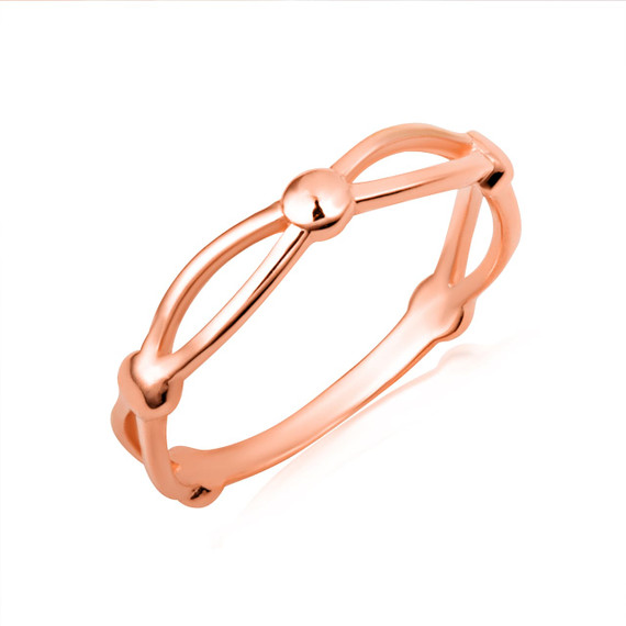 Rose Gold Marquise and Round Eternity Band Ring