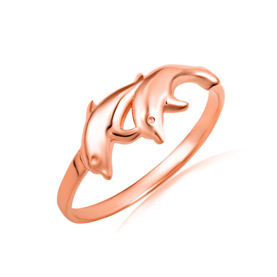 Rose Gold Dolphins Ocean Ring