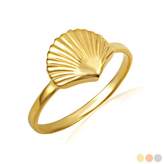Gold Ocean Seashell Beach Ring