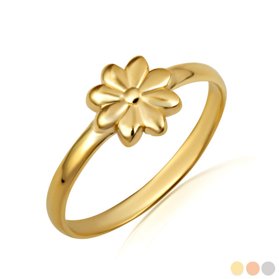 Yellow Gold Daisy Flower Ring
