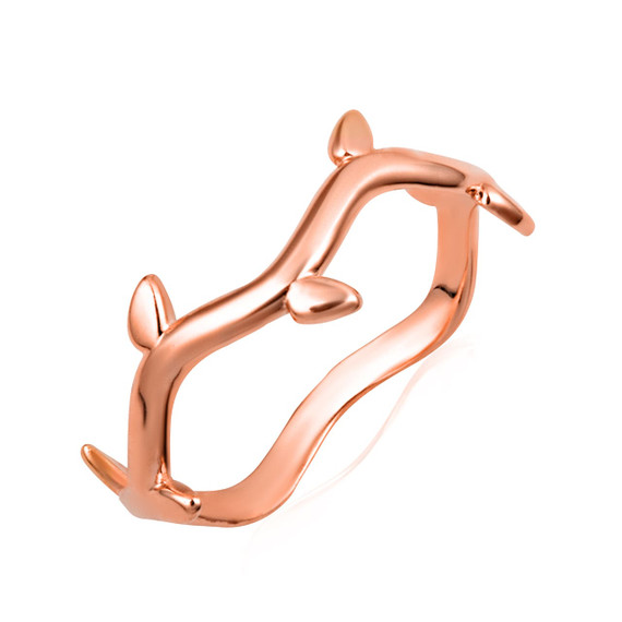 Rose Gold Twig Branch Nature Band Ring