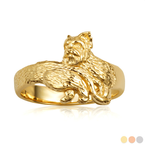 Gold Yorkshire Terrier Pet Dog Yorkie Band Ring